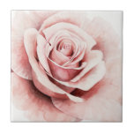 Pink Rose Ceramic Tile<br><div class="desc">Pink Rose I by Grace Popp. Features an up-close rose in a beautiful muted palette.</div>