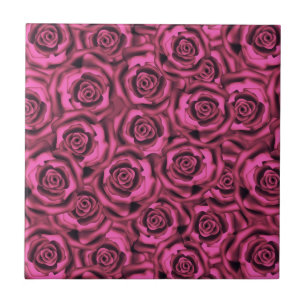 Pink rose ceramic tile