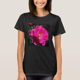 Pink Rose Chalk Drawing Floral T-Shirt
