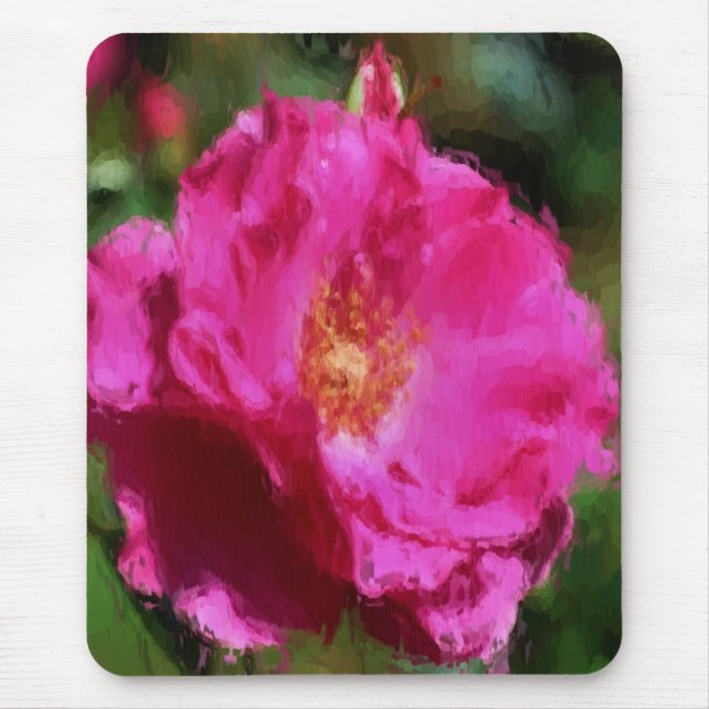 Pink Rose Chalk Drawing Flower Art Mouse Pad (Front)