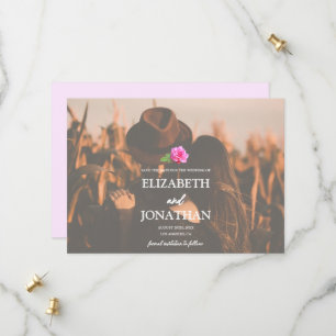 Pink Rose Classic Minimalist Wedding Save The Date