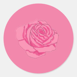 Pink rose classic round sticker