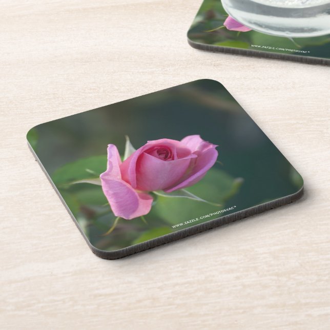 Pink Rose Coaster (Left Side)