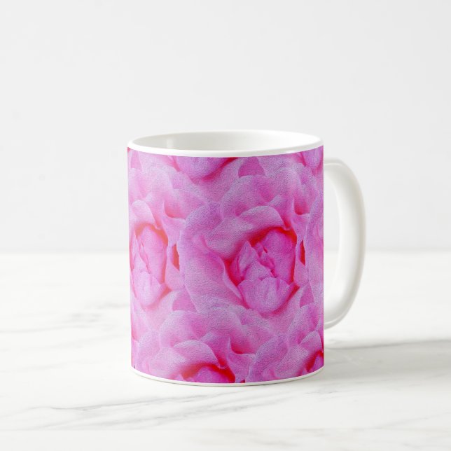 pink rose coffee mug (Front Right)