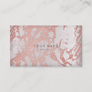 Pink Rose Copper Marble Vip Appointment Silver VIP Card