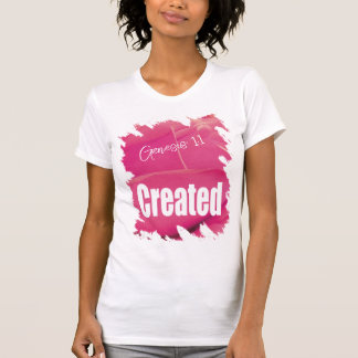 Pink Rose Created Scripture T-Shirt