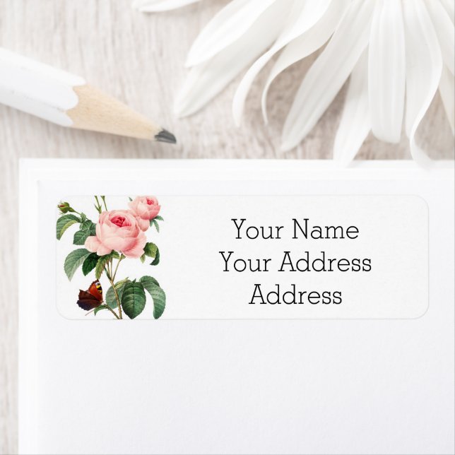 Pink Rose Custom Avery Address Labels (Insitu)