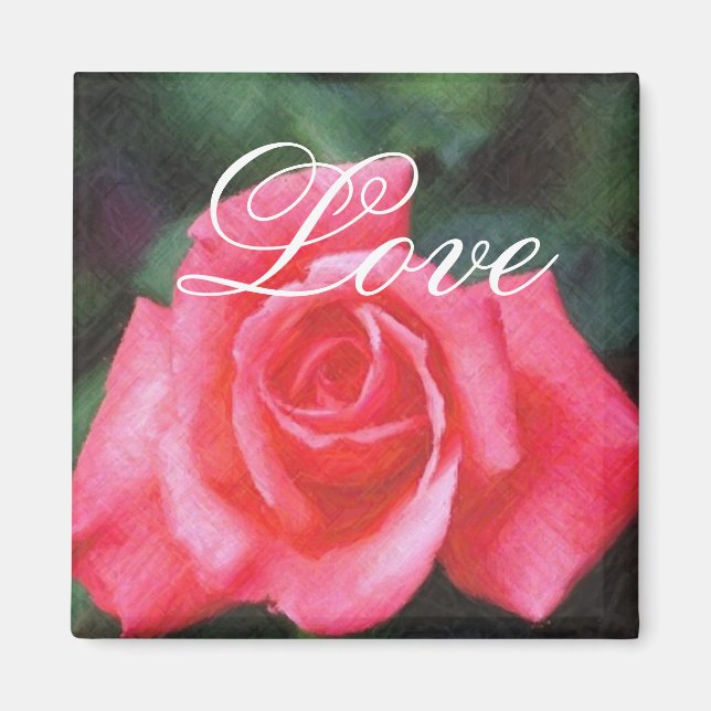 pink rose custom Love Magnet (Front)