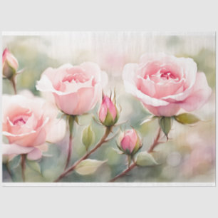 Pink Rose Decoupage Tissue Paper