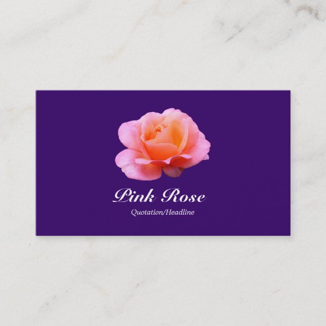Pink Rose - Deep Purple Business Card (Front)