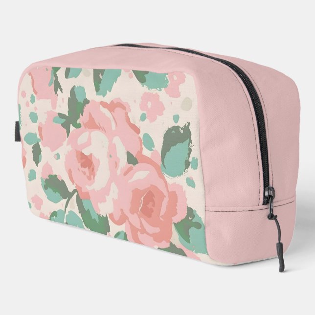 Pink rose design dopp kit (Right Corner)