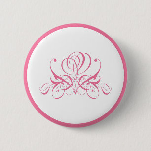 Pink Rose Designer Button