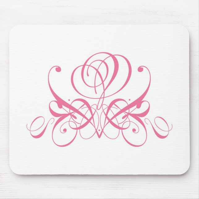 Pink Rose Designer Mousepad (Front)