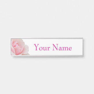 Pink rose door sign