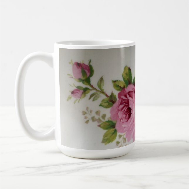 Pink Rose Elegance Coffee Mug (Left)