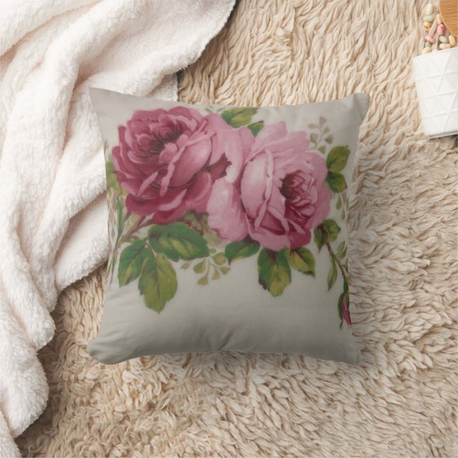 Pink Rose Elegance  Cushion (Blanket)