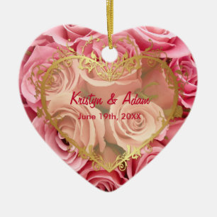 Pink Rose Elegance - Customise Ceramic Tree Decoration