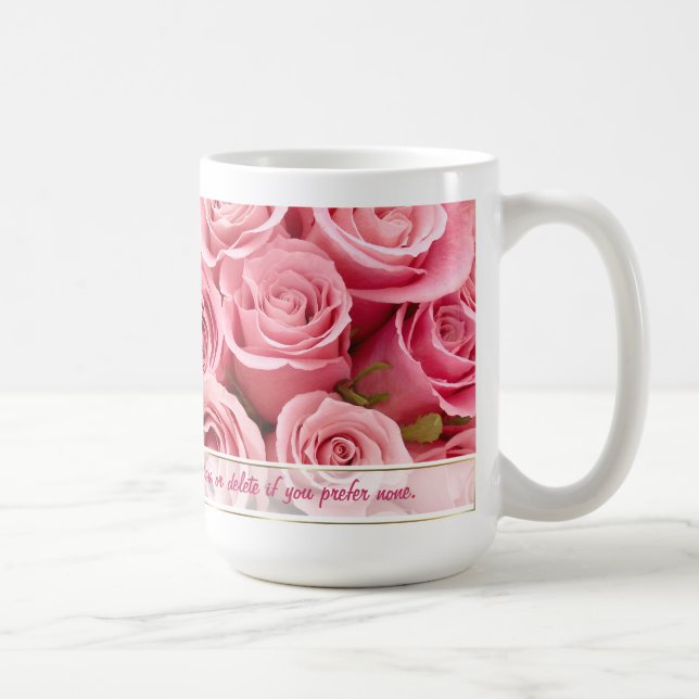 Pink Rose Elegance - Customise Coffee Mug (Right)