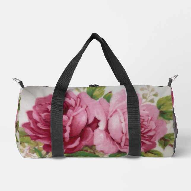 Pink Rose Elegance Duffle Bag (Front)