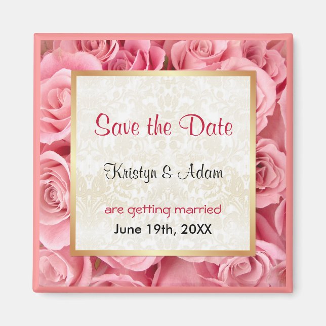 Pink Rose Elegance Magnet (Front)