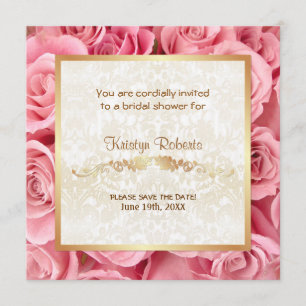 Pink Rose Elegance - Shower Save The Date