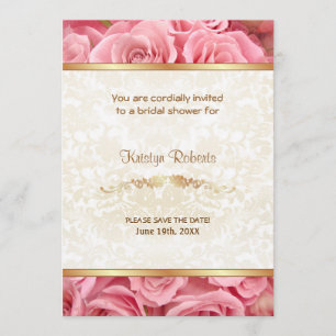 Pink Rose Elegance - Shower Save The Date