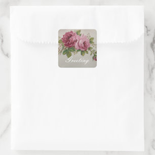 Pink Rose Elegance  Square Sticker