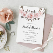 Pink Rose Elegant Bridal Shower Invitation