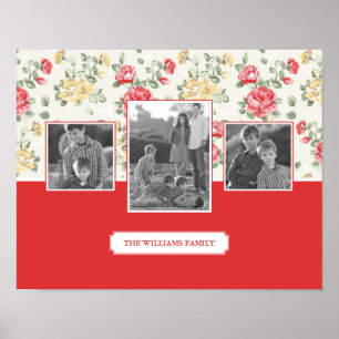 Pink Rose Elegant Wallpaper   Family Photos & Text Poster