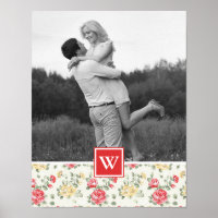 Pink Rose Elegant Wallpaper | Photo with Monogram