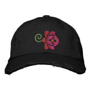 Pink Rose Embroidered Hat