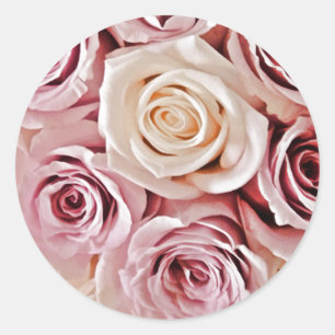 Pink Rose Envelope Seal Stickers