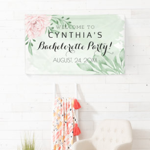 Pink Rose Eucalyptus Leaves Foliage ​bachelorett Banner