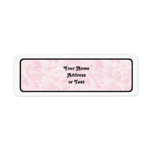 Pink Rose Fabric Return Address Label