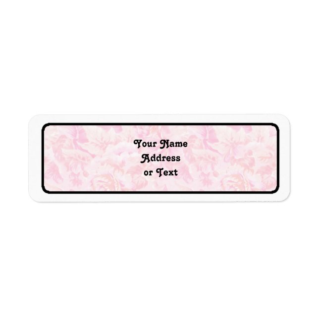 Pink Rose Fabric Return Address Label (Front)