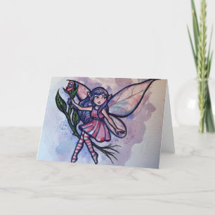 Pink Rose Fairy Card