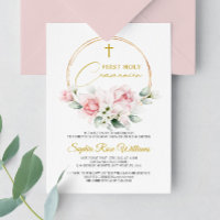 Pink Rose First Holy Communion 