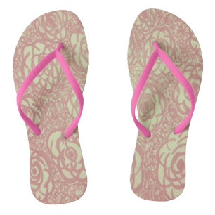 Pink Rose Flip Flops