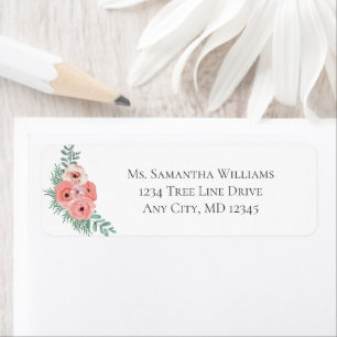 Pink Rose Floral 50 and Fabulous Return Address Label
