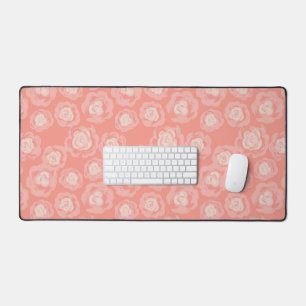 Pink rose floral botanical aesthetic desk mat