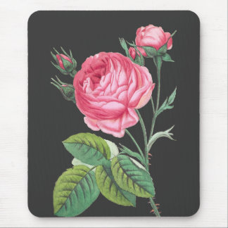 Pink rose floral modern mouse pad