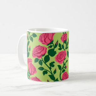 Pink Rose Floral Pattern Coffee Mug