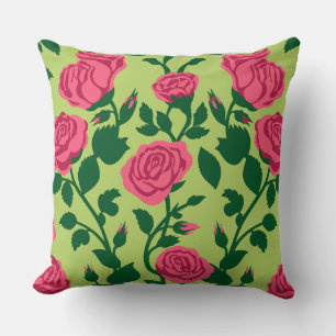 Pink Rose Floral Pattern Cushion
