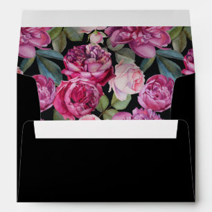 Pink Rose Floral Watercolor -  Wedding Envelopes