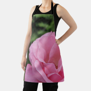 Pink rose flower apron