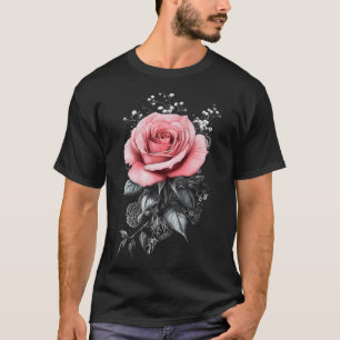 Pink Rose Flower Botanist Garden Flower Rose T-Shirt