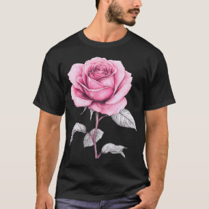 Pink Rose Flower Botanist Garden Gardening Flower T-Shirt