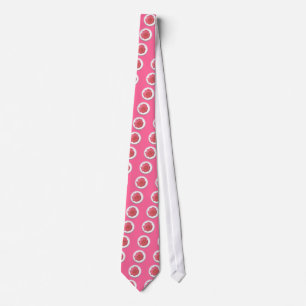 pink rose flower buttons in pink background tie