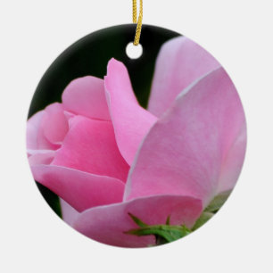 Pink Rose Flower Ceramic Ornament