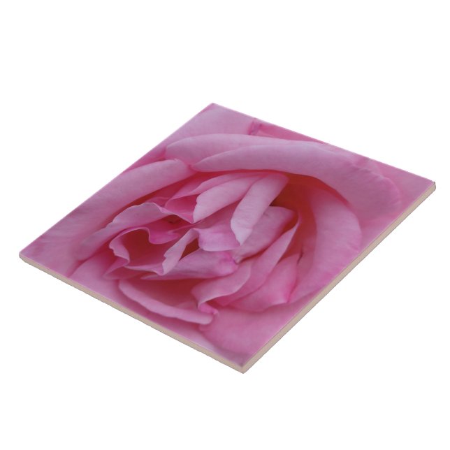 Pink rose flower ceramic tile (Side)